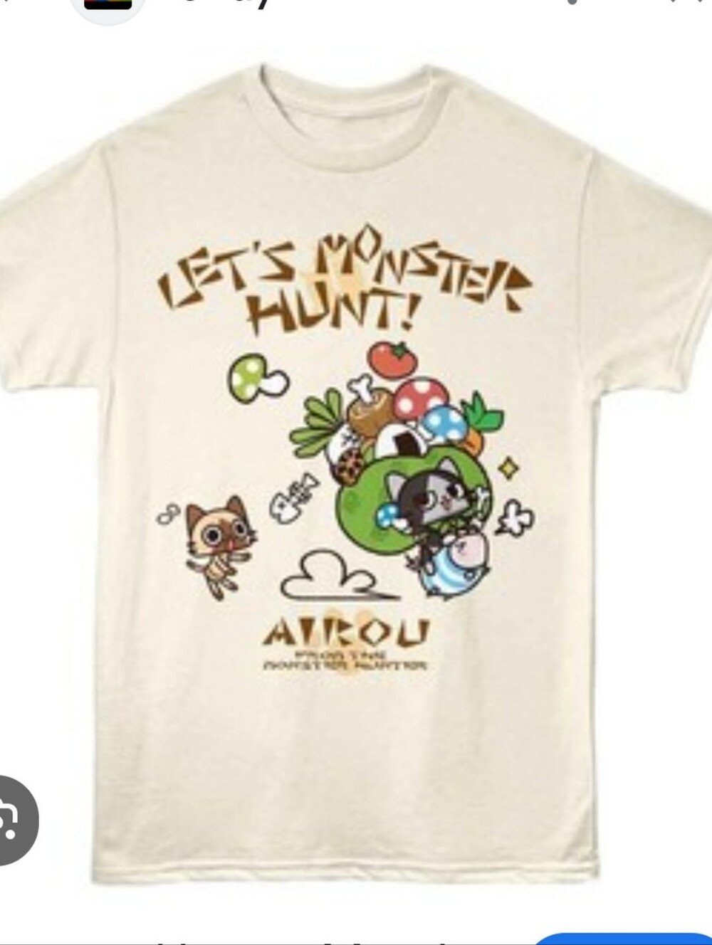 Hot Topic Monster Hunter "Let's Monster Hunt" Graphic Tee - Cream